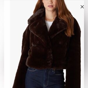 BB Dakota Faux Fur Jacket in Rich Brown